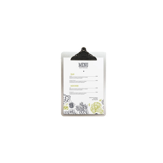 Portamenù - con clip in metallo - A4 - 33,2x22,8 cm - Securit