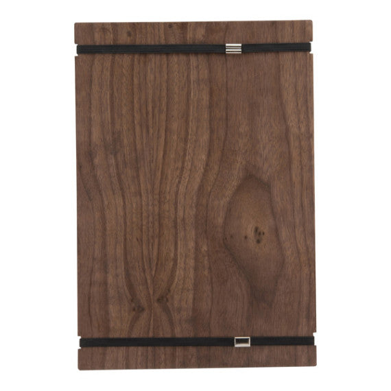 Portamenù Tablet con elastici - 32 x 22 cm - legno di noce - Securit