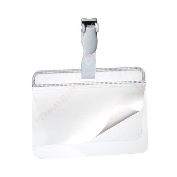 Portanome autolaminante Durable Eurobadge trasparente 54x90mm in conf. 25 pz - 8149-19