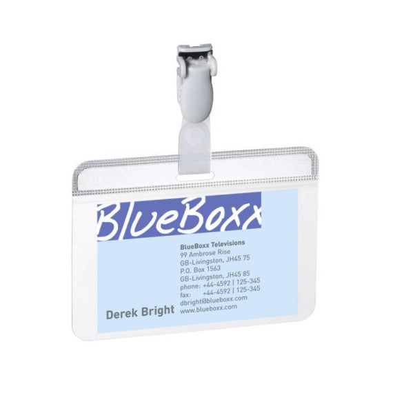 Portanome autolaminante Durable Eurobadge trasparente 54x90mm in conf. 25 pz - 8149-19