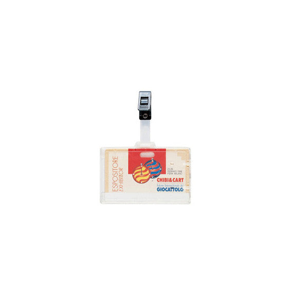 Portanome con clip in plastica - 9 x 6 cm - Favorit