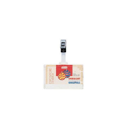 Portanome con clip in plastica - 9 x 6 cm - Favorit