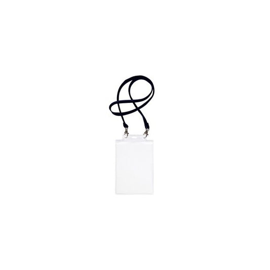 Portanome Pass 7 St M - cordoncino nero - 15 x 21 cm (A5) - trasparente neutro - Sei Rota - conf. 10 pezzi