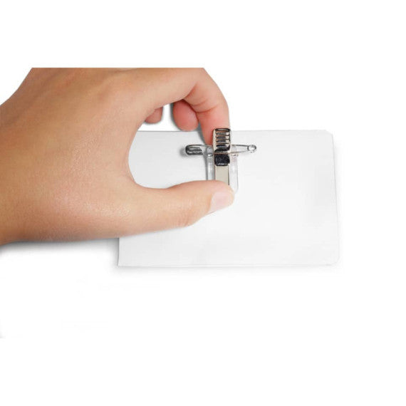 Portanomi DURABLE autolaminante con combi clip trasparente inserto fino a 54x90mm  conf. 25 - 823019