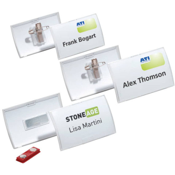 Portanomi DURABLE CLICK FOLD CON COMBI CLIP trasparente inserto 54x90 mm - PPL al 70% riciclato - conf. 25 - 821419