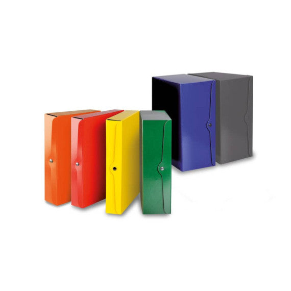 Portaprogetti con bottone EURO-CART presspan monolucido 25x35 cm dorso 6 cm rosso - CP06RO_DESK