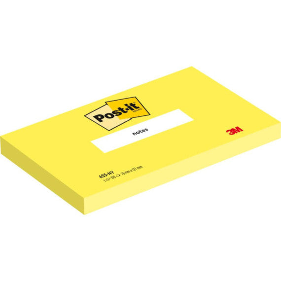 Post-it 3M formato 76x127 imm n confezione da 6 blocchetti giallo limone neon - 655-NY