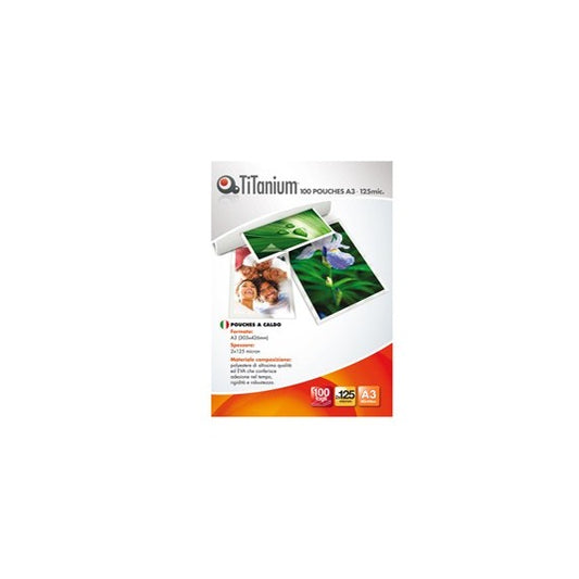 Pouches - A3 - 303x426 mm - 2x125 micron - Titanium - conf. 100 pezzi