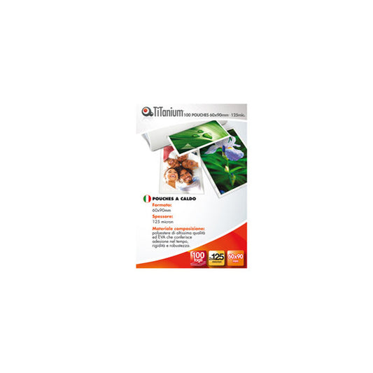 Pouches - business card - 60x90 mm - 2x125 micron - Titanium - conf. 100 pezzi