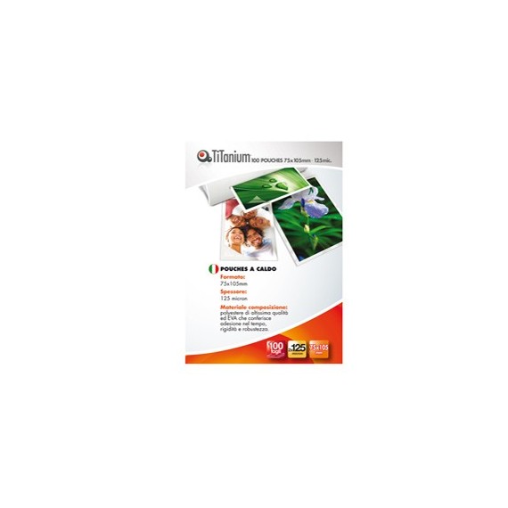 Pouches - jumbo card - 75x105 mm - 2x125 micron - Titanium - conf. 100 pezzi