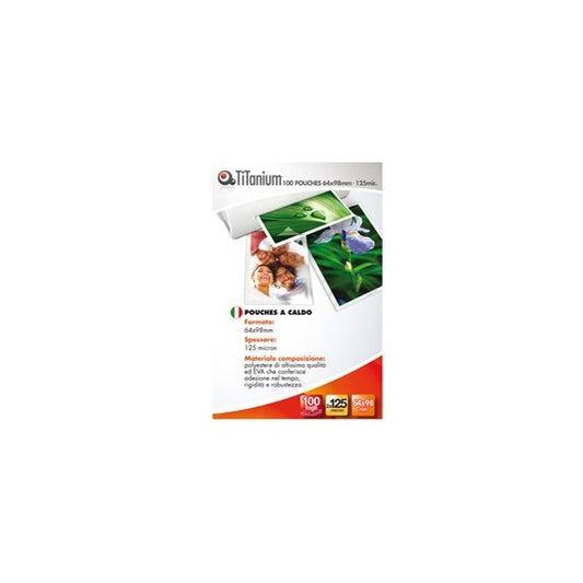 Pouches - key card - 64x98 mm - 2x125 micron - Titanium - conf. 100 pezzi