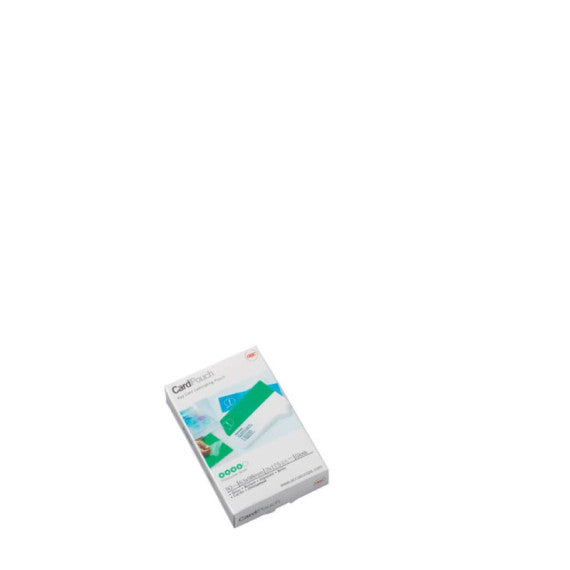 Pouches per plastificatrici a caldo GBC 2x125 µm finitura lucida formato tessera 6,5x9,5 cm - Conf. 100 pezzi - 3740301