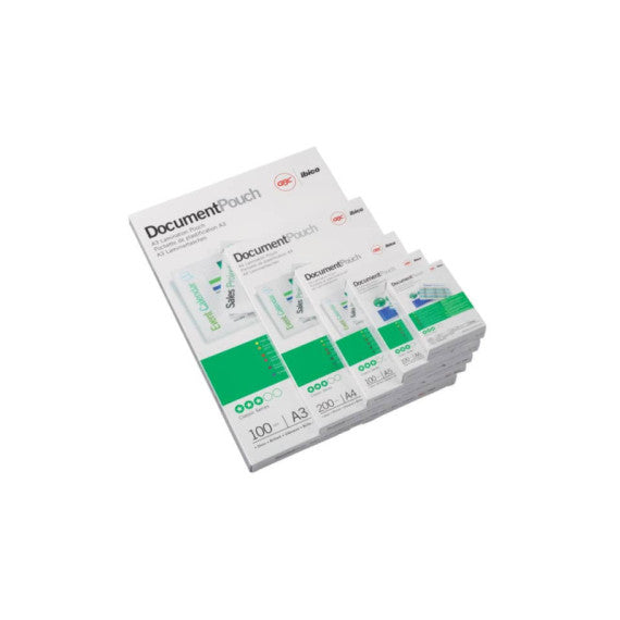 Pouches per plastificatrici a caldo GBC 2x125 µm finitura lucida formato tessera 6,5x9,5 cm - Conf. 100 pezzi - 3740301