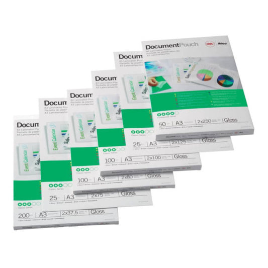 Pouches per plastificatrici GBC 2x125 µm finitura lucida - A2 Conf. 50 pezzi - 3745099