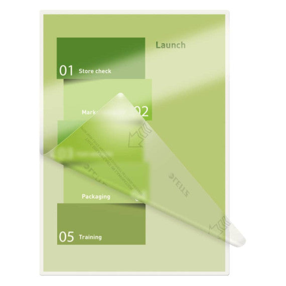 Pouches per plastificatrici Leitz iLam con UDT in EVA conf. 25 pezzi 2x80 micron - formato A4 - 74790000