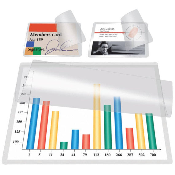 Pouches per plastificazione a freddo Q-Connect A4 f.to 31,2x22,5 cm Conf. 5 pezzi - KF27058