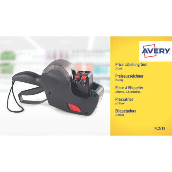 Prezzatrice Avery 2 linee - 18 caratteri 10+8 nero PL2/18