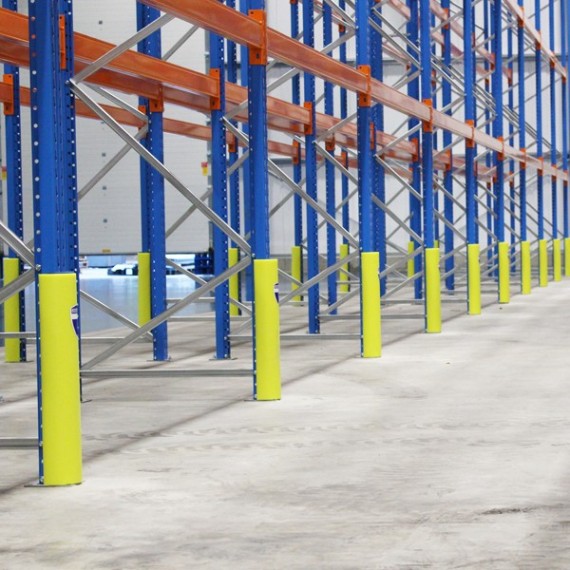 Protezione per scaffalature - per montanti larghi 88-100 mm - H 60 cm - giallo fluo - Rack Armour