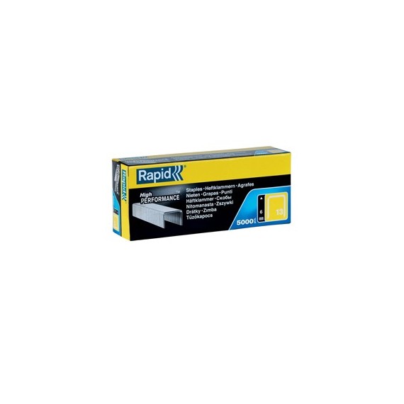 Punti galvanizzati - 13/6 - 6 mm - metallo - Rapid - conf. 5000 pezzi