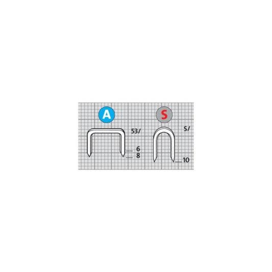 Punti per fissatrice tipo A 53/6 Novus silver - conf. 1800 pz - H205306