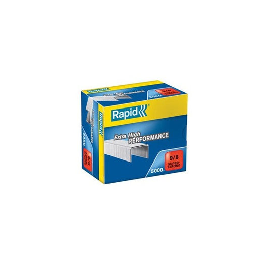 Punti Rapid Super Strong - alti spessori - 9/8 - acciaio zincato - metallo - Rapid - conf. 5000 pezzi