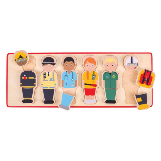 Puzzle in legno CWR ?I mestieri che ci aiutano?  - 18 pezzi - 42,5 x 2 x 16 cm BJ225