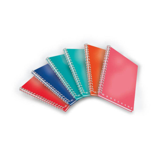 Quaderno Maxi spiralato Pigna Monocromo - 70 fogli A4 80 g/m2 colori assortiti quadretti 5M - 0215558 5M