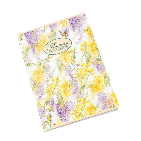 Quaderno Nature Flowers - A5 - 5 mm - 42 fogli - 80 gr - Pigna