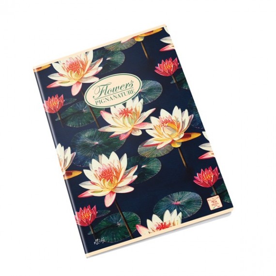 Quaderno Nature Flowers - A5 - 5 mm - 42 fogli - 80 gr - Pigna