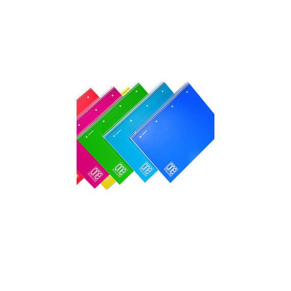 Quaderno One Color - A5+ - forato - quadretto 5 mm - 80 fogli - 80 gr - spiralato - copertina PPL - Blasetti
