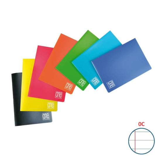 Quaderno punto metallico A4 Maxi One Color PM PPL rigatura C con margini colori assortiti - 80 gr - 20ff+1 - 5574