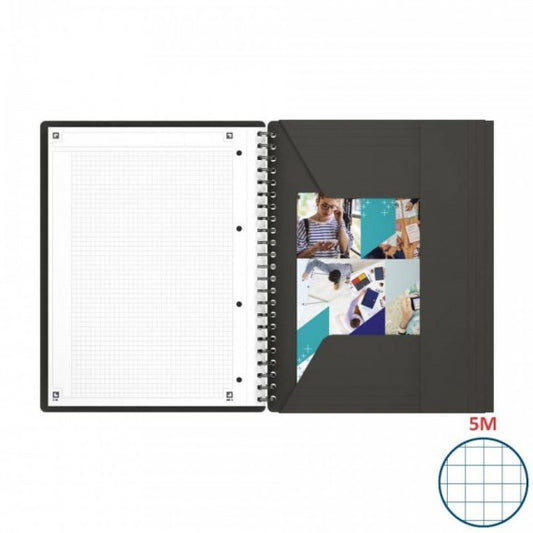Quaderno spiralato OXFORD International Meetingbook A4 grigio quadretti 5 mm 100100362