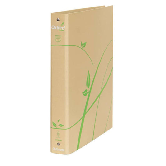 Raccoglitore ad anelli Esselte Oxford Green D30 f.to 22x30 cm 100% carta riciclata avana - 397850502
