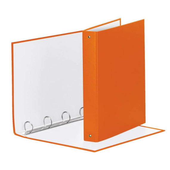 Raccoglitore Esselte Meeting a 4 anelli tondi 30mm cartone rivestito in PP arancione 22x30cm dorso 4cm - 395792200