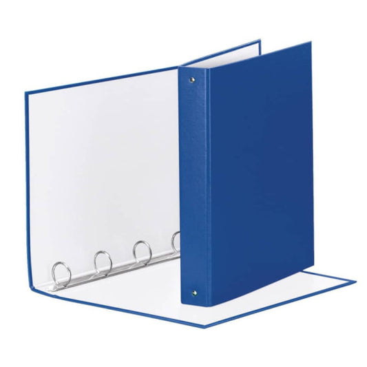 Raccoglitore Esselte Meeting a 4 anelli tondi 30mm cartone rivestito in PP blu 22x30cm dorso 4cm - 395792500