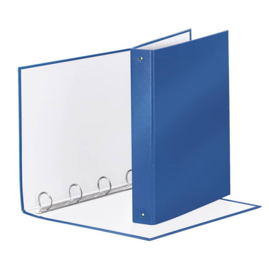 Raccoglitore Esselte Meeting a 4 anelli tondi 30mm cartone rivestito in PP blu metallizz. 22x30cm dorso 4cm - 395792960
