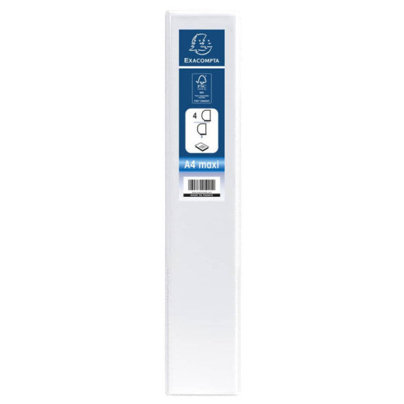 Raccoglitore Exacompta personalizzabile 4 anelli - bianco diametro anelli 40 mm - 51843E