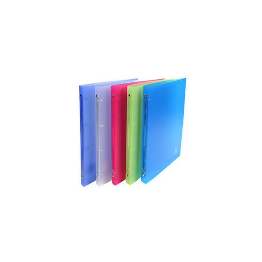 Raccoglitore foderato - PPL - 4 anelli tondi 15 mm - dorso 2cm - 22 x 30 cm - colori assortiti - Exacompta