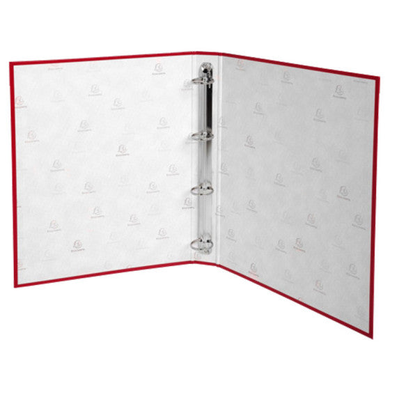 Raccoglitore foderato - PPL - 4 anelli tondi 30 mm - dorso 4cm - 22 x 30cm - rosso - Exacompta