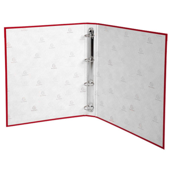 Raccoglitore foderato - PPL - 4 anelli tondi 30 mm - dorso 4cm - 22 x 30cm - rosso - Exacompta