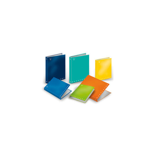 Raccoglitore Monocromo - 4 anelli tondi 25 mm - dorso 3 cm - 18,5x22 cm - colori assortiti - Pigna