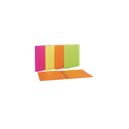 Raccoglitore neon - 4 anelli tondi 30 mm- 22 x 30 cm - PP - colori assortiti - Favorit