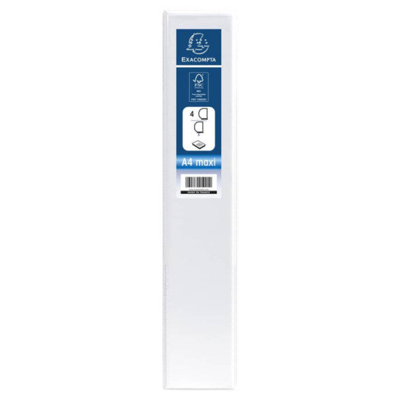 Raccoglitore personalizzabile Exacompta A4 maxi Kreacover® bianco 4 anelli a D 40 mm - 51943E
