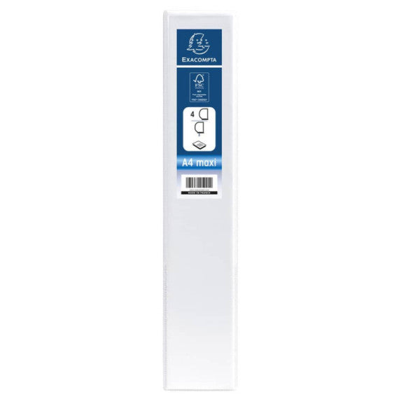 Raccoglitore personalizzabile Exacompta A4 maxi Kreacover® bianco 4 anelli a D 50 mm - 51944E
