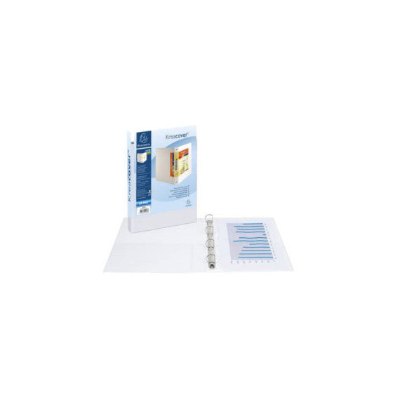 Raccoglitore personalizzabile Exacompta A4 maxi Kreacover® bianco 4 anelli a D 60 mm - 51945E
