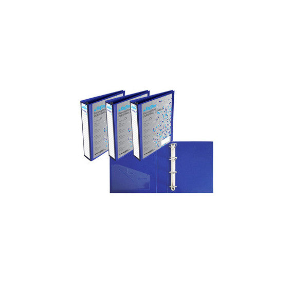 Raccoglitore personalizzabile KingShow - 4 anelli a D 65 mm - dorso 8 cm - 22x30 cm - blu -Starline