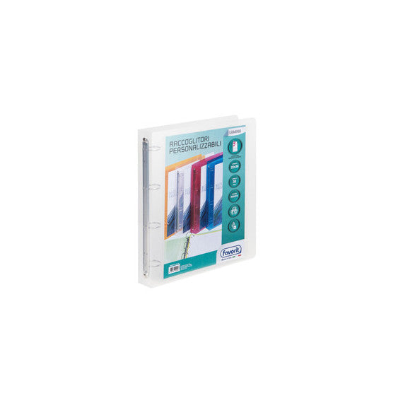 Raccoglitore personalizzabile Lumina - 4 anelli tondi 30 mm - 22 x 30 cm – PP - trasparente - Favorit