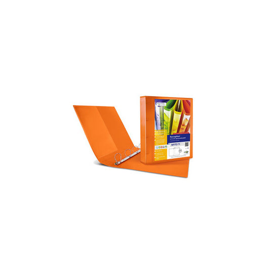 Raccoglitore personalizzabile Myto TI - 4 anelli a D 17 mm - dorso 2,5 cm - 22x30 cm - arancio - Sei Rota