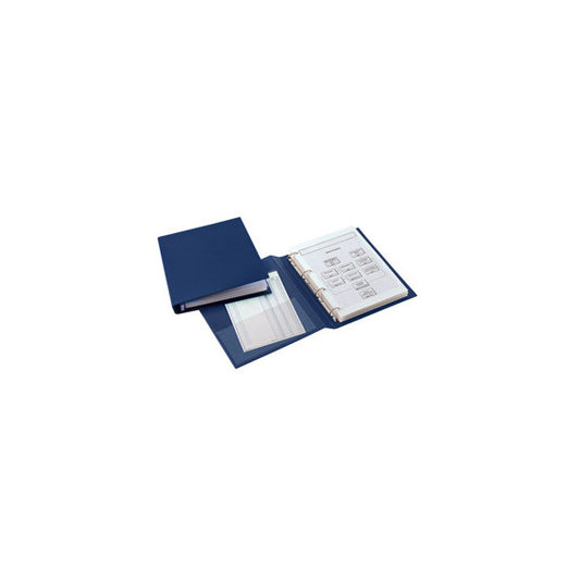 Raccoglitore Sanremo 2000 - 4 anelli a D 25 mm - dorso 4 cm - 15 x 21 cm - blu - Sei Rota