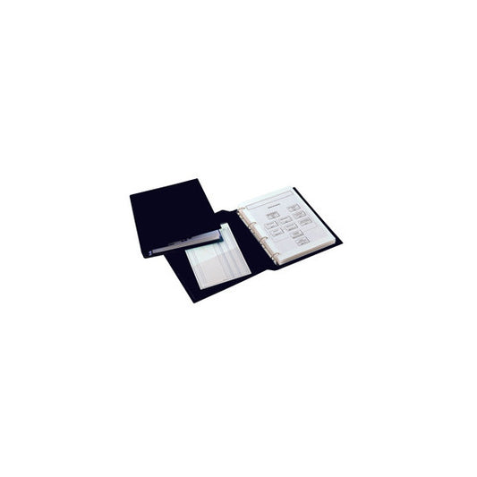 Raccoglitore Sanremo 2000 - 4 anelli a D 25 mm - dorso 4 cm - 23 x 33 cm - nero - Sei Rota